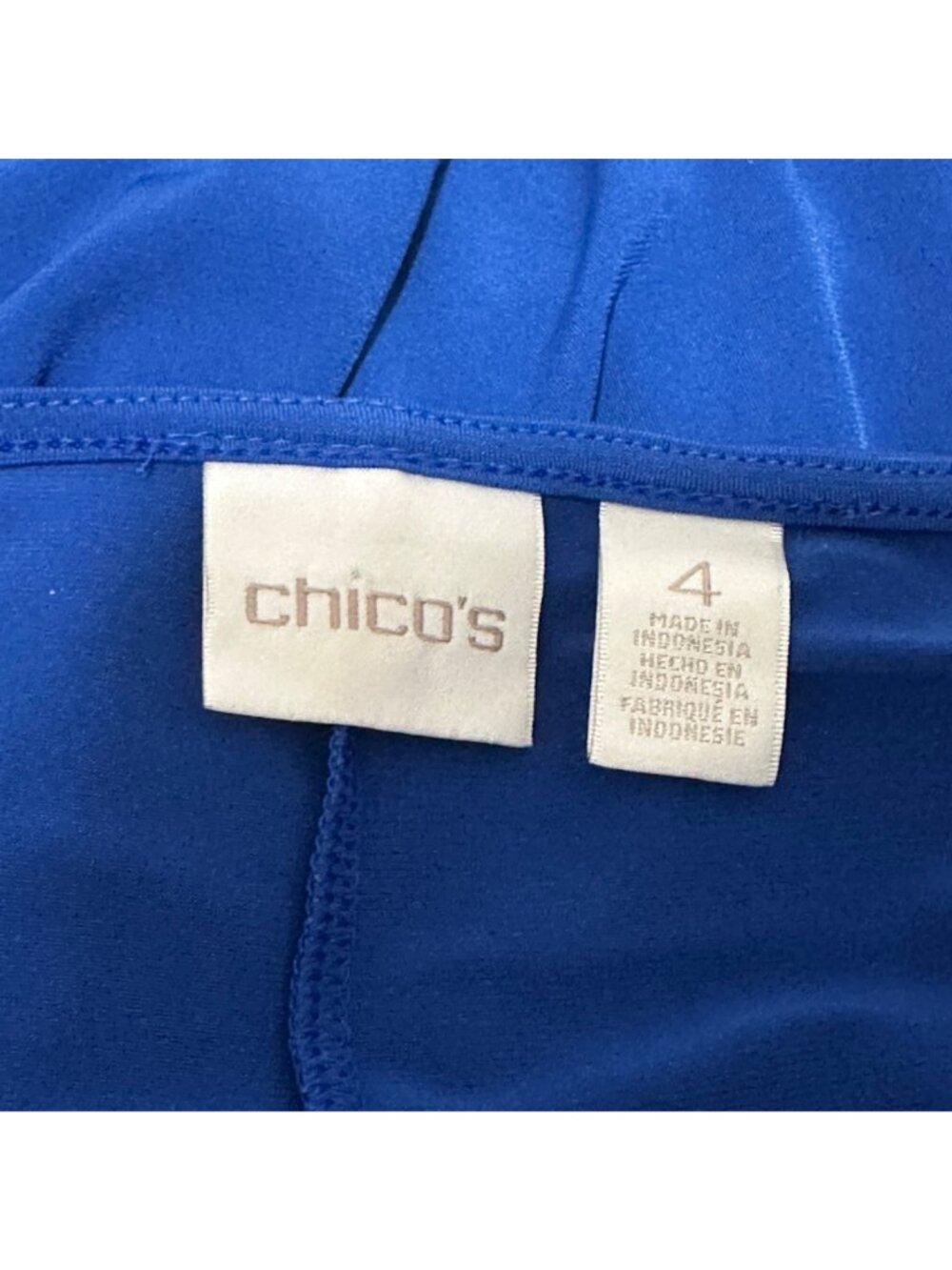 Chicos Womens Blue 3/4 Sleeve Button Detail Top Size 4 (XL) Minimalist Academia - Picture 4 of 9